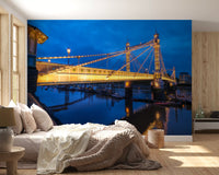 Riverside Twilight Architecture Wall Mural