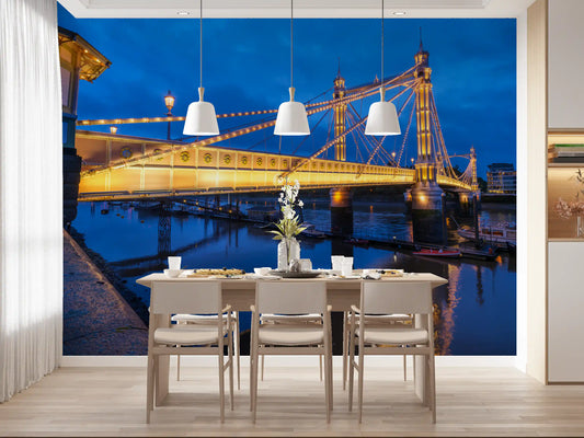 Riverside Twilight Architecture Wall Mural
