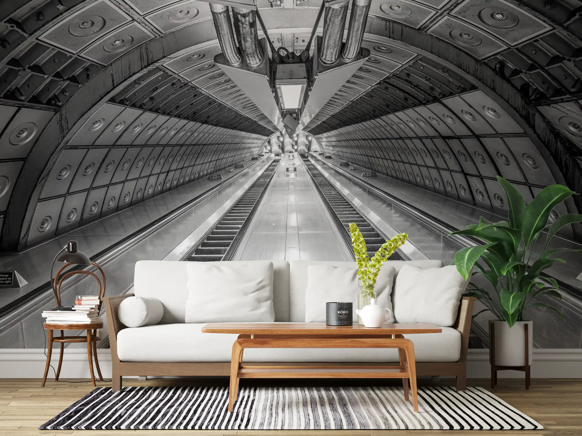 Geometric Transit Perspective Wall Mural