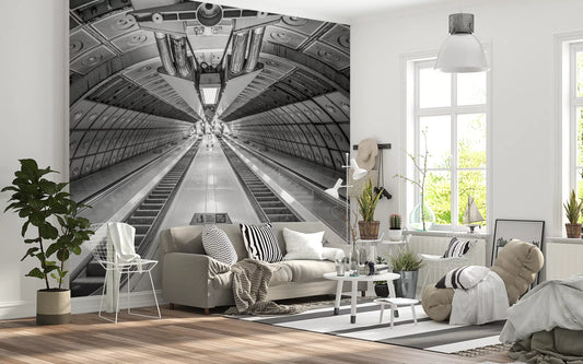 Geometric Transit Perspective Wall Mural