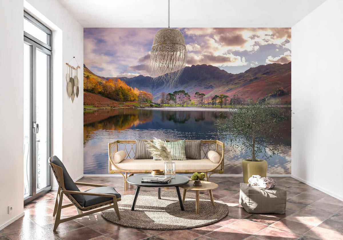 Serene Highland Reflections Wall Mural