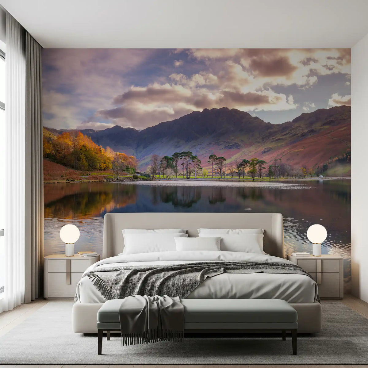 Serene Highland Reflections Wall Mural
