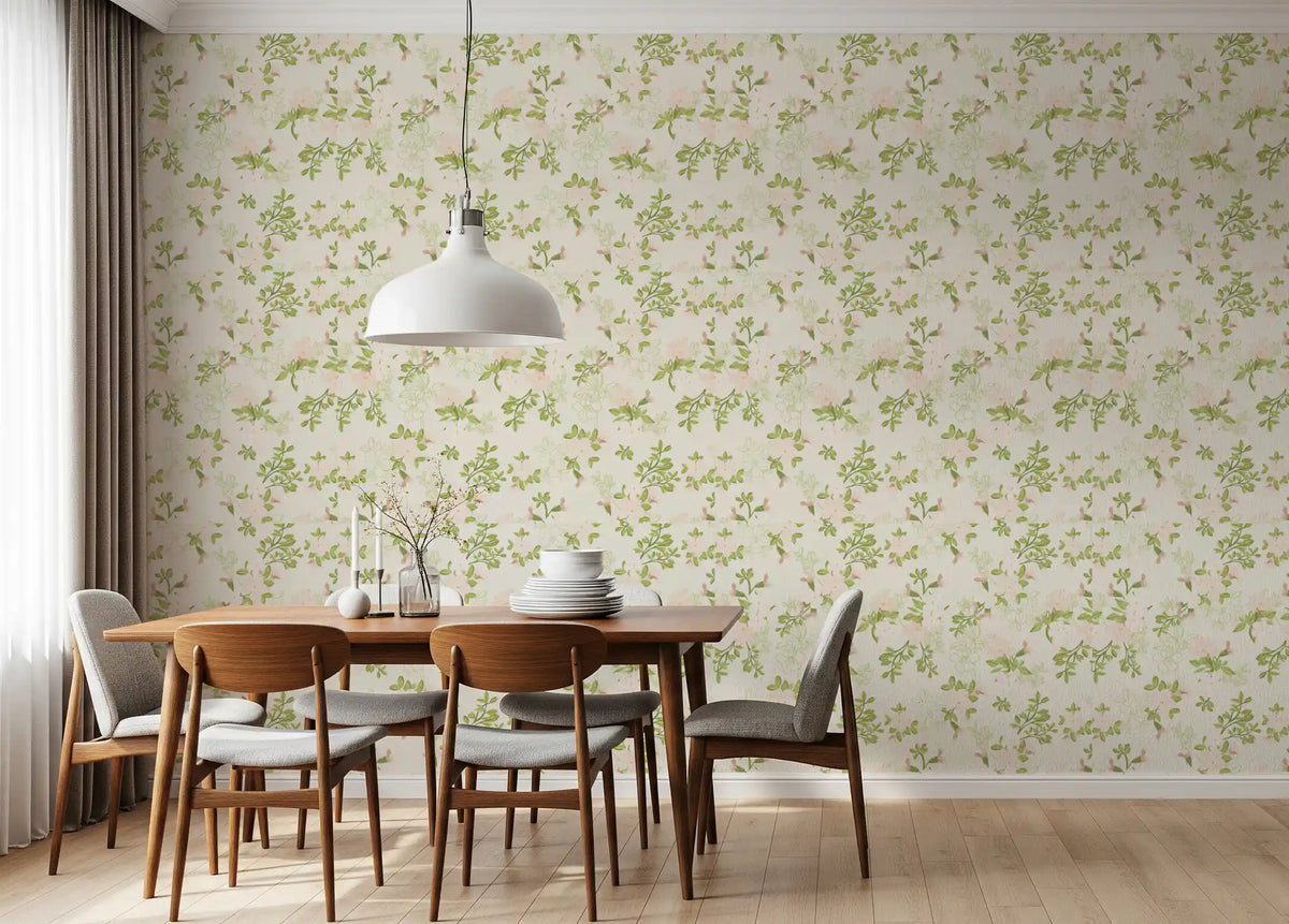 Soft Blush Petal Meadow Wallpaper⁠