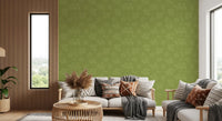 Sage Green Floral Outline Pattern Wallpaper⁠