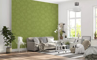 Sage Green Floral Outline Pattern Wallpaper⁠