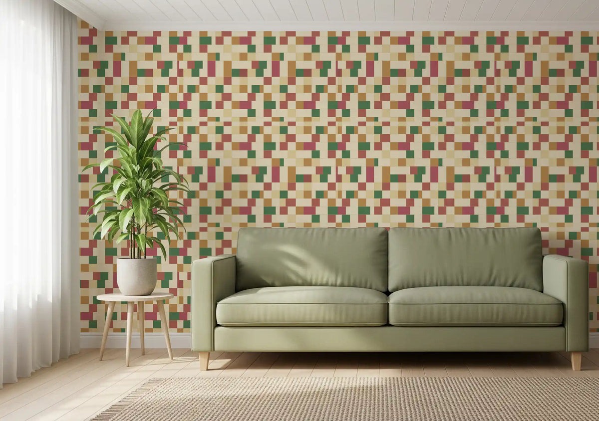 Abstract Block Mosaic Wallpaper⁠