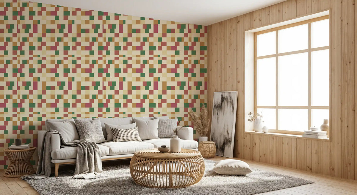 Abstract Block Mosaic Wallpaper⁠