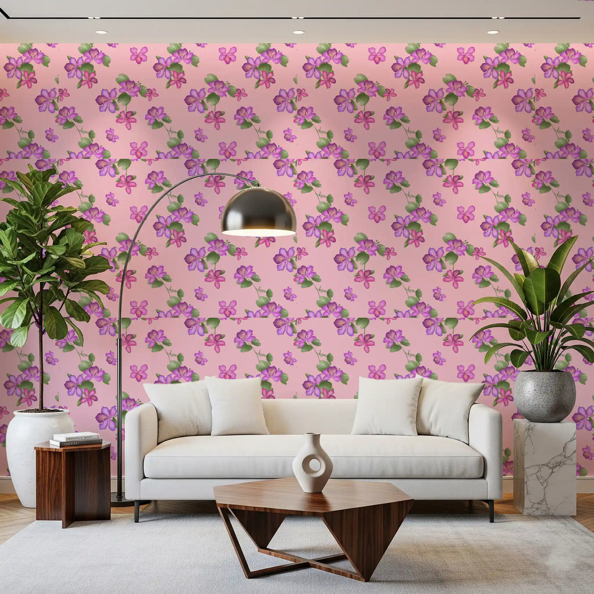 Blossom Bloom Soft Floral Pattern Wallpaper⁠