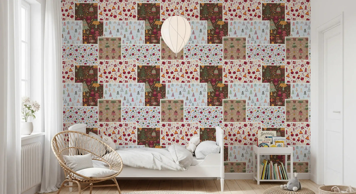 Country Christmas Patch Wallpaper⁠