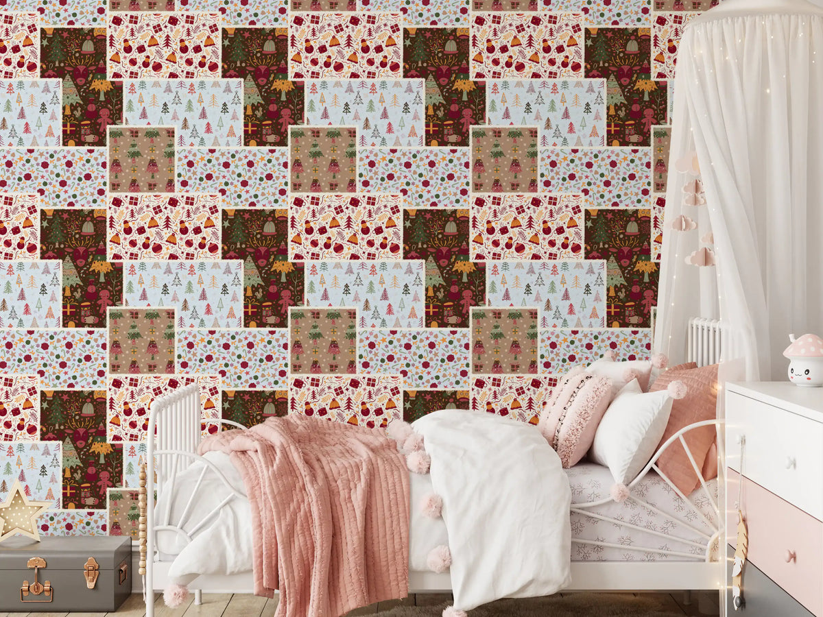 Country Christmas Patch Wallpaper⁠