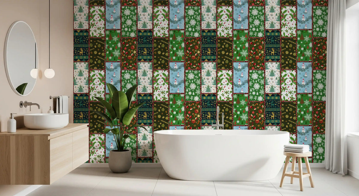 Pine Forest Mosaic Wallpaper⁠