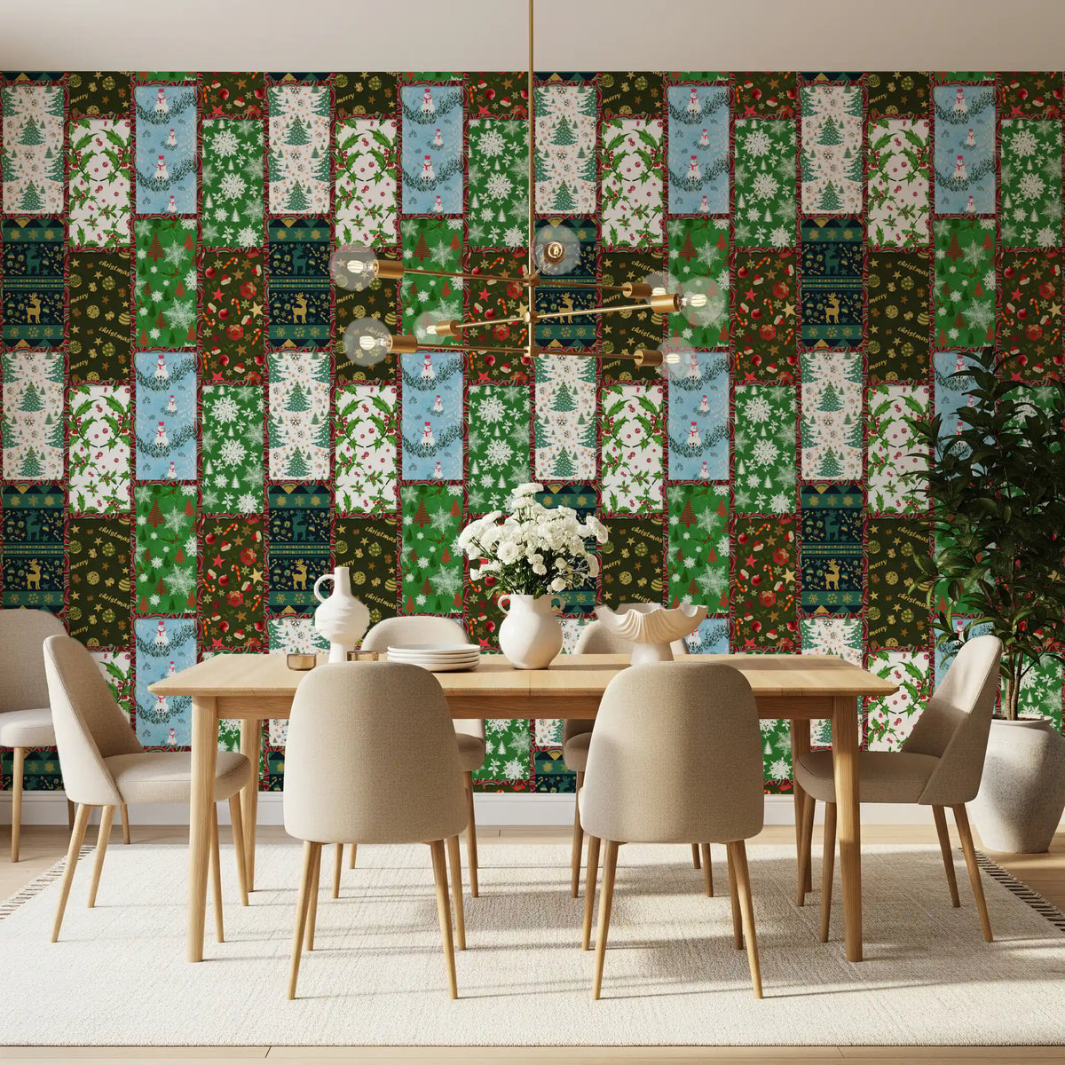 Pine Forest Mosaic Wallpaper⁠