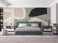 Golden Geometric Abstract Wallpaper Mural for bedroom