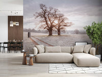 Misty Morning Meadow Wall Mural