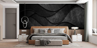 Dynamic 3D black grunge wallpaper design.