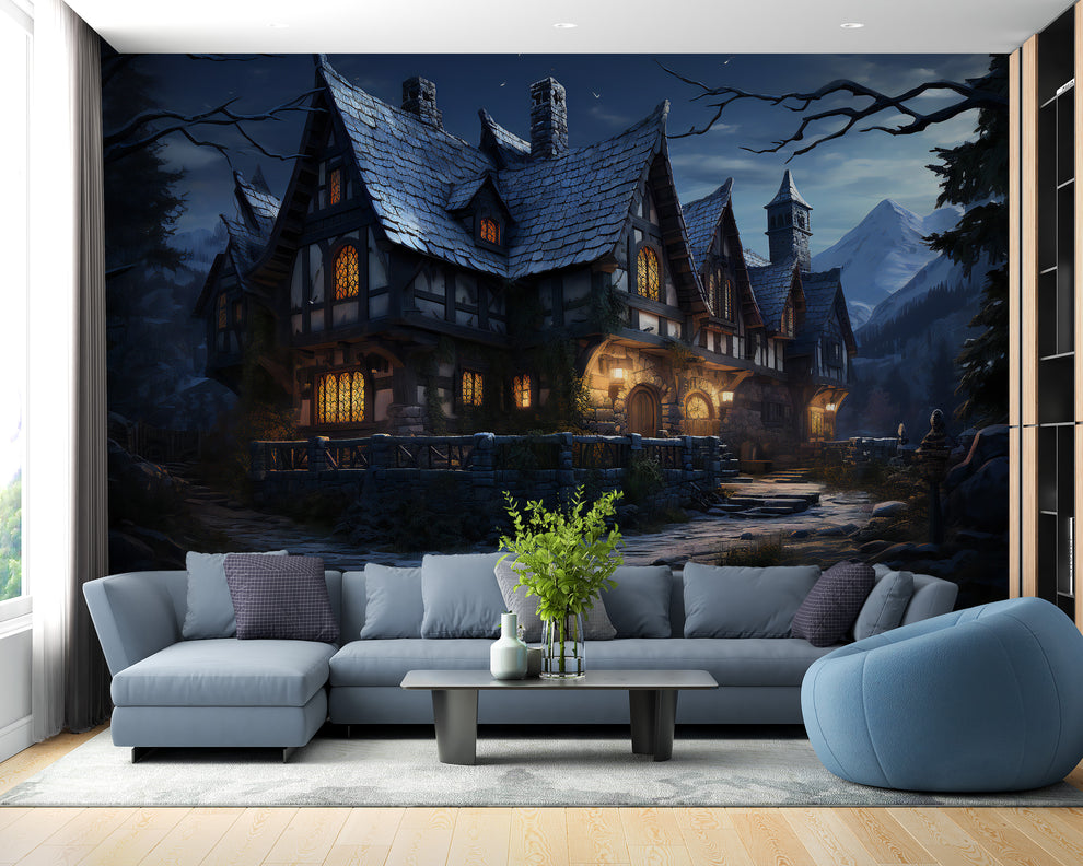 Halloween Haunted Cottage Wallpaper Halloween Haunted Cottage Wallpaper