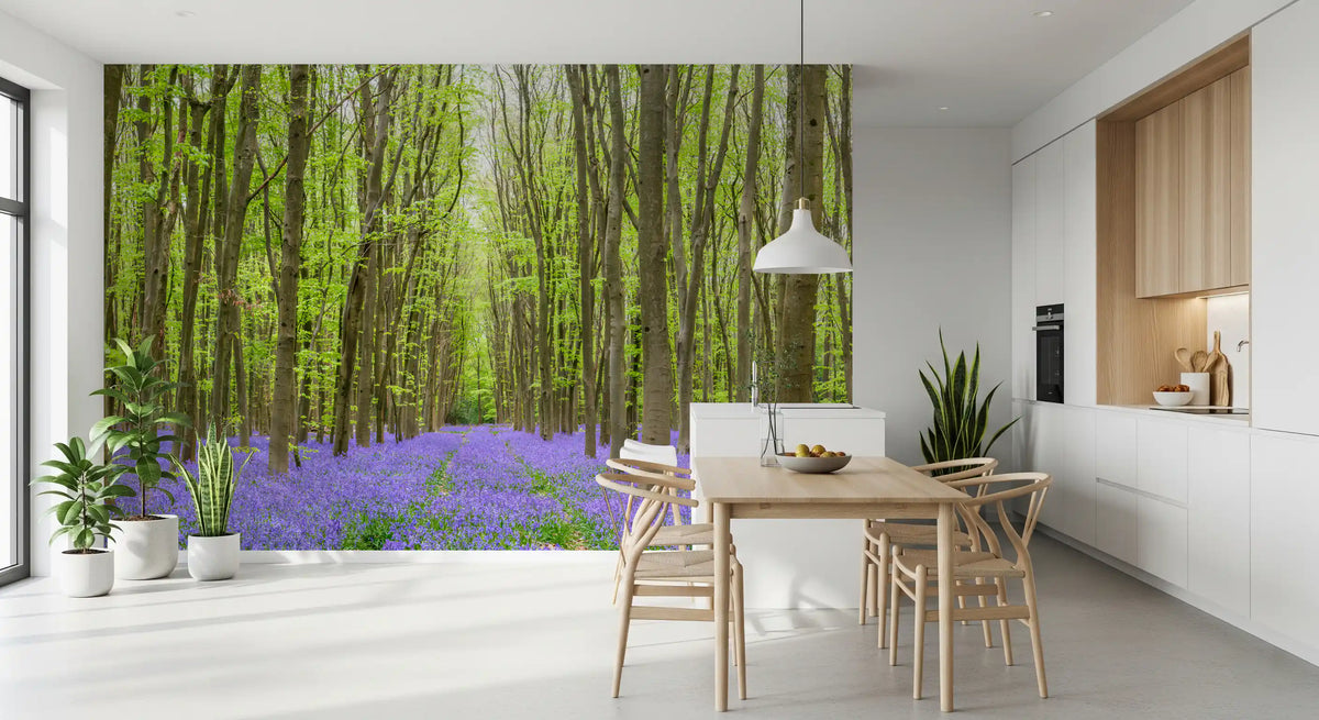 Springtime Woodland Floral Path Wall Mural