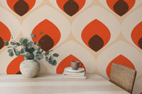 Ogee design mural for retro-themed decor
