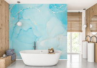 Elegant Turquoise Alcohol Art Wallpaper
