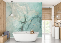 Artistic alcohol ink teal design
