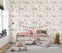 Airplane wallpaper for playroom decor