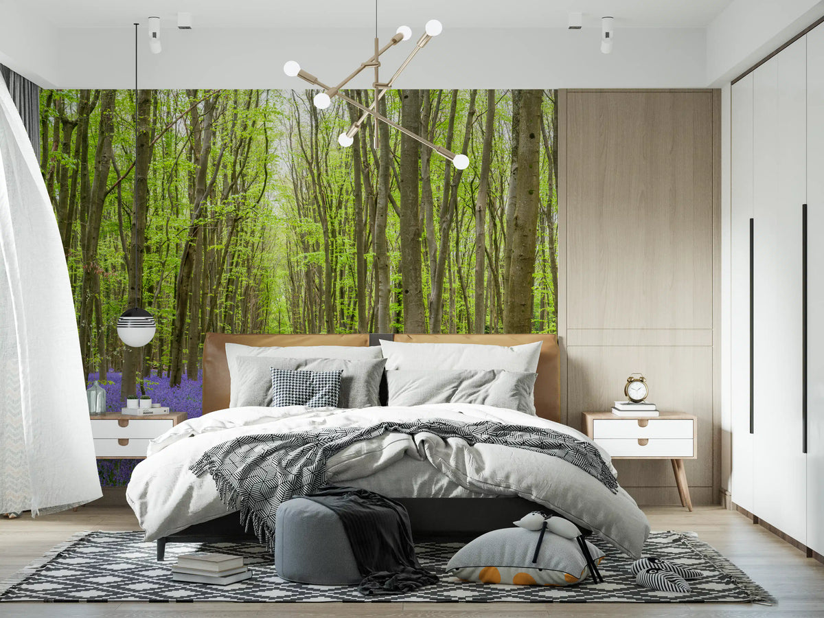 Springtime Woodland Floral Path Wall Mural