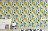 Warm Toned Autumn Leaves Wall Art Mural
