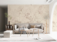 Serene Forest Sketch Wall Mural