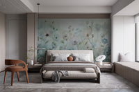 Transform your room with soft spring field vintage green wallpaper.
