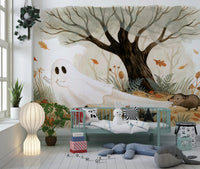 Woodland Ghost and Curious Critters Wall Mural