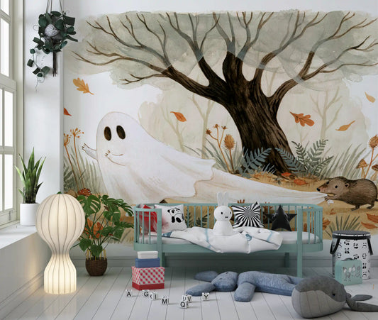 Woodland Ghost and Curious Critters Wall Mural