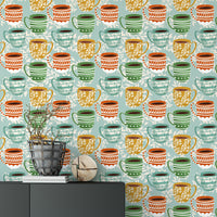 Coffee mugs printed mural for walls
