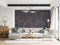 A graceful subtle rock wall mural in cool, natural tones.

