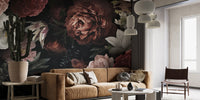 Luxurious floral wallpaper with rich hues