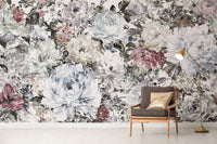 Soft pastel floral wallpaper for interiors
