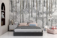 Frosty Fern Forest Mural - Giffywalls