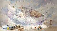 Celestial Animal Cuddle Wall Mural