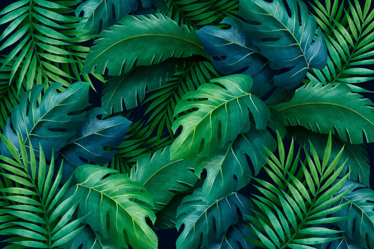 Large Tropical Leaves Wallpaper Mural in your room