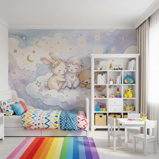 Celestial Animal Cuddle Wall Mural