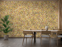 Yellow and green leaf wallpaper adds vibrancy to interiors
