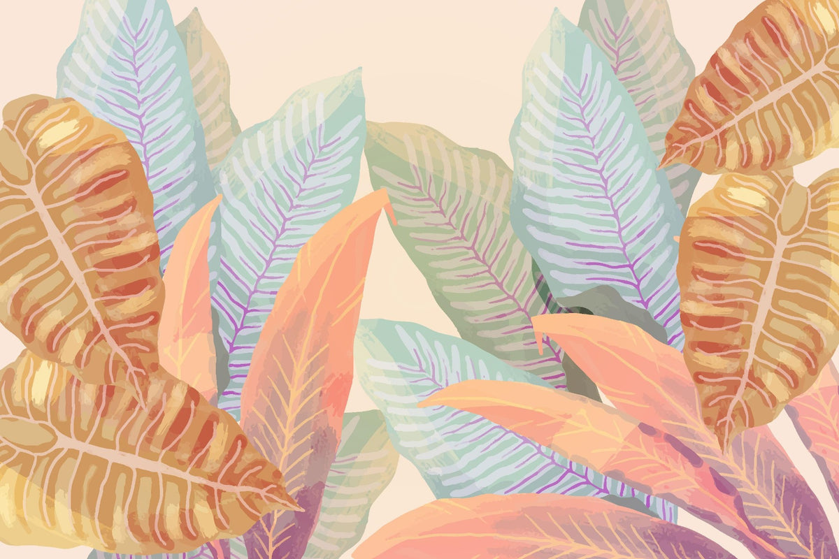 Vintage Tropical Leaves Wallpaper Murals in your room