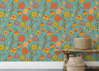 Blue floral vintage wallpaper for vintage vibes