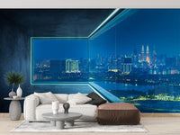 City View Loft Glass Window Wall Mural - Giffywalls