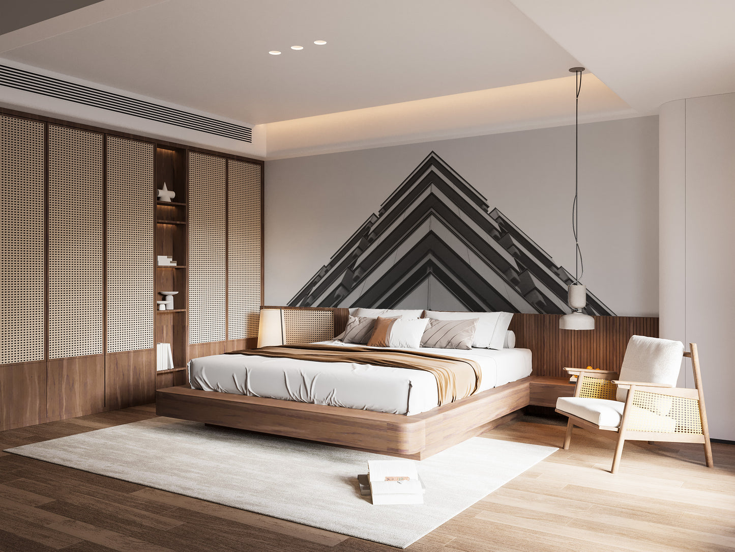 Stylish Grey Concrete 3D Building Wallpaper Mural
