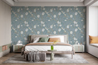 Delicate turquoise vintage wallpaper style