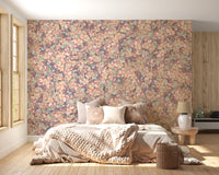 Multicolor floral poesies wallpaper mural
