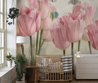 Elegant Spring Flowers Wall Design
