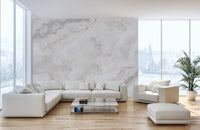 Textured White Marble Wall Mural
