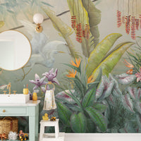 Green Plants & Flowers Wallpaper Mural - Giffywalls