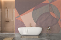 Artistic geometric watercolor wallpaper design